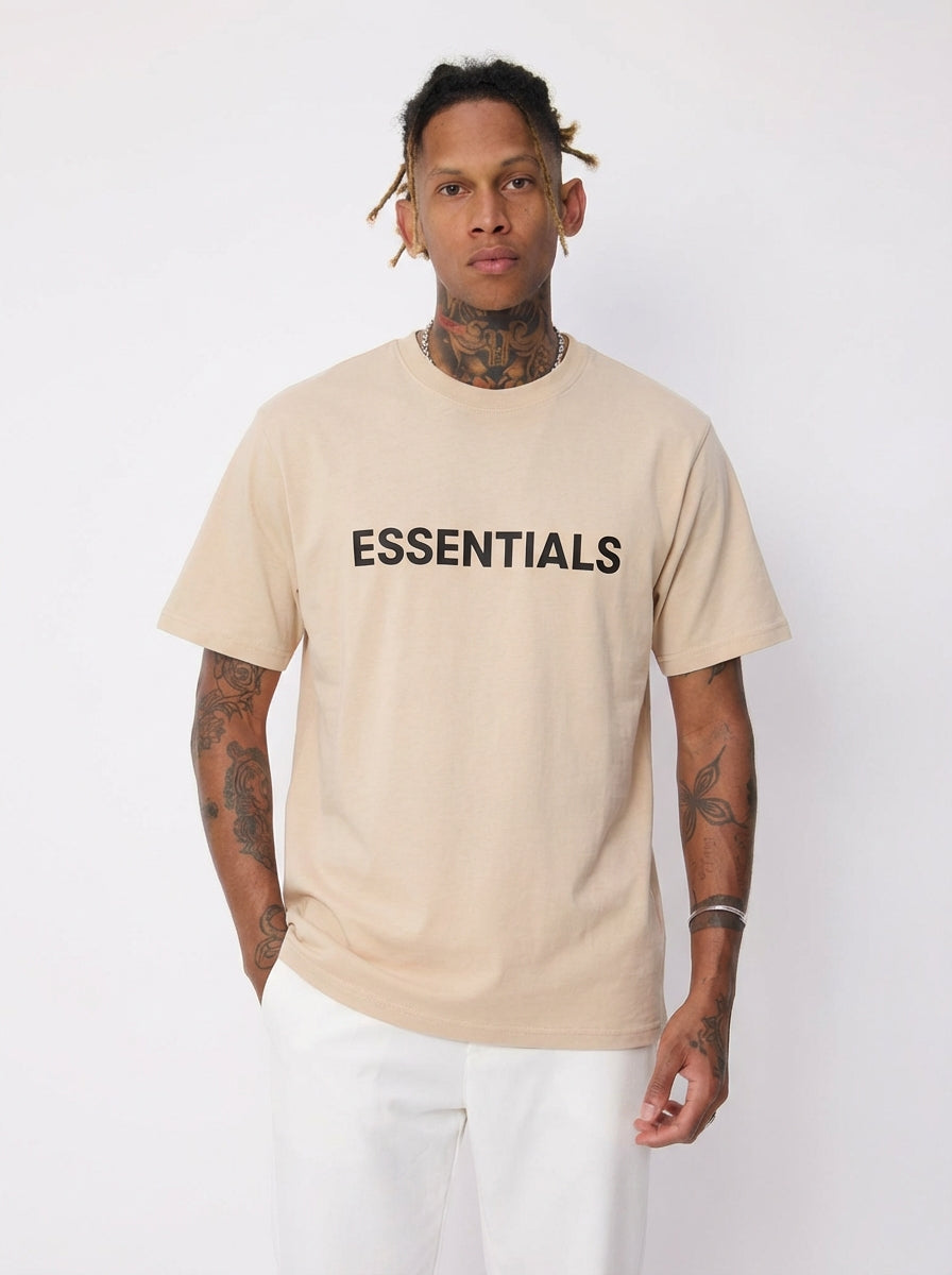 T-shirt | Essentials | Donkerbeige