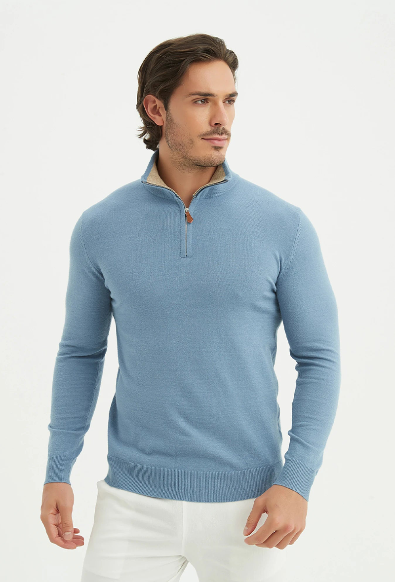 Pullover mit halbem Reißverschluss | Cosenza | Grau