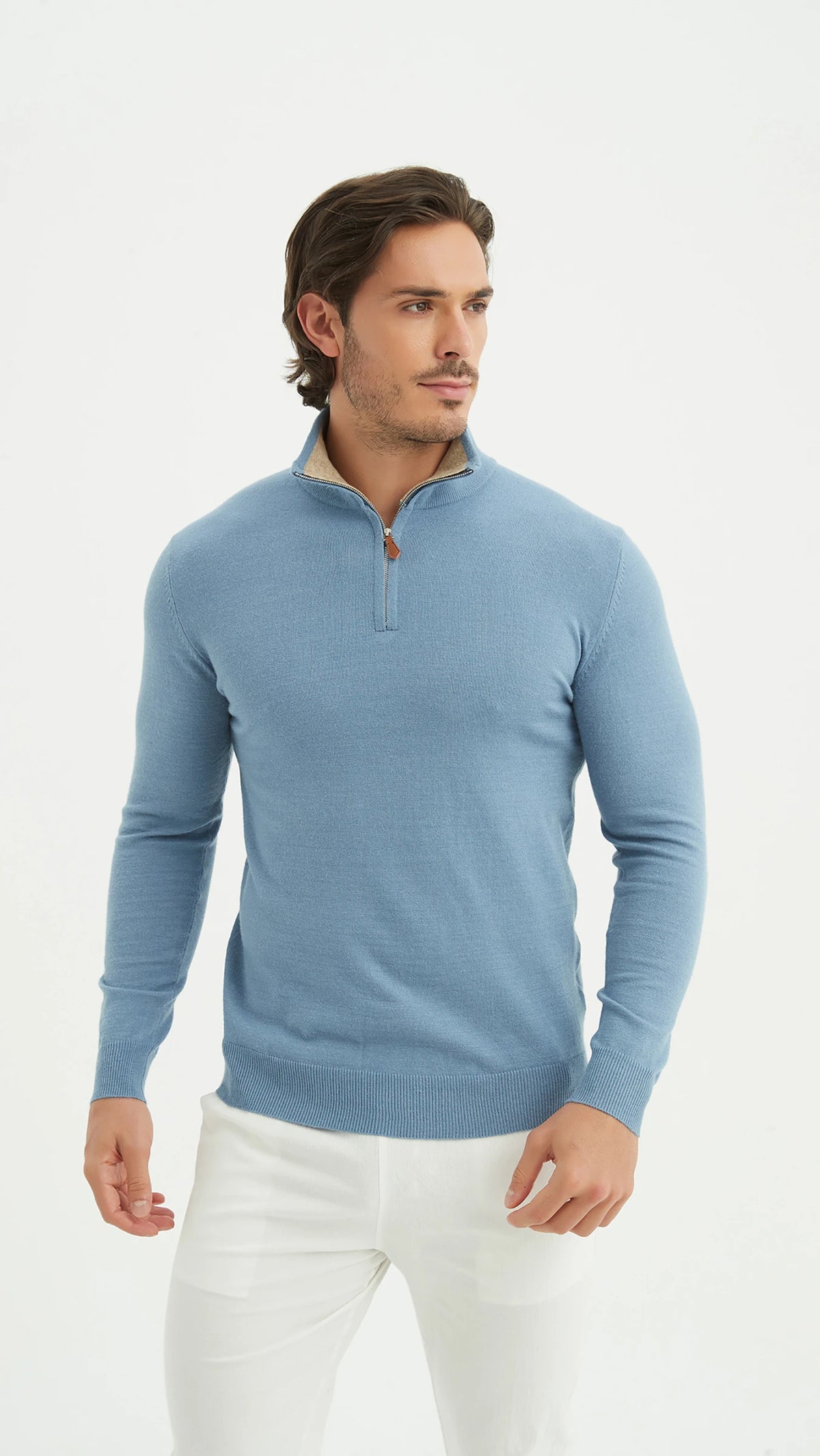 Pullover mit halbem Reißverschluss | Cosenza | Grau