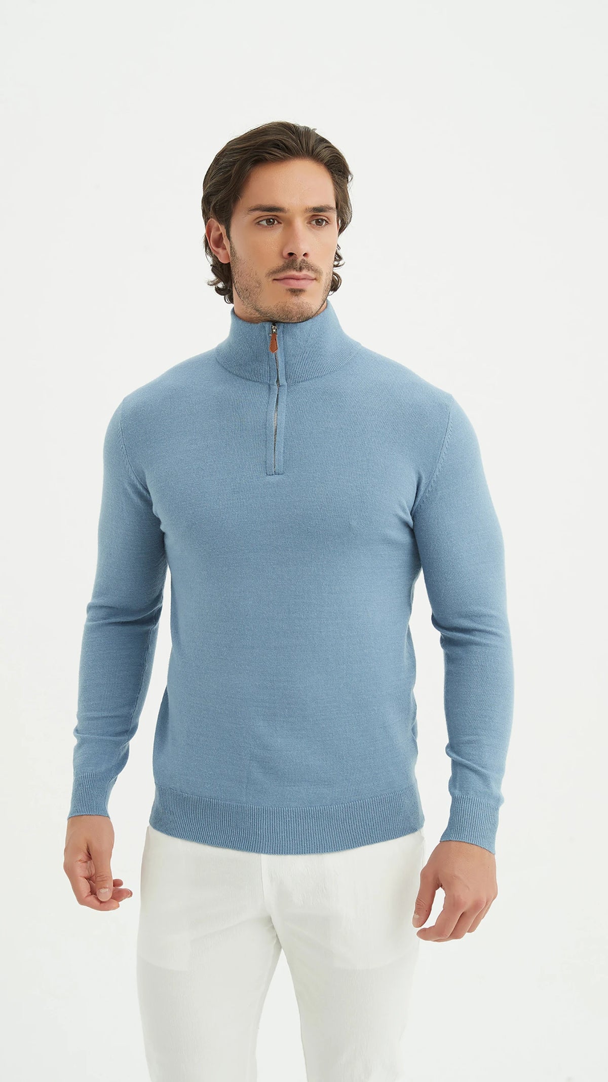 Pullover mit halbem Reißverschluss | Cosenza | Grau