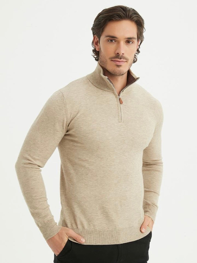 Pullover mit halbem Reißverschluss | Cosenza | Grau