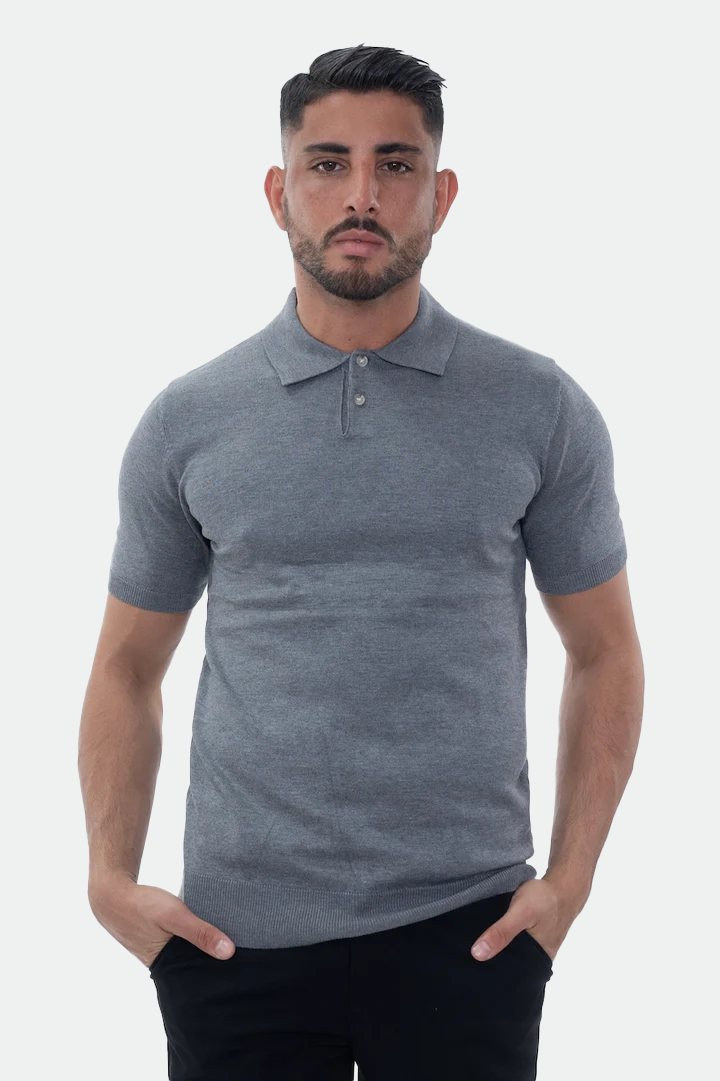 Slim-Fit-Poloshirt | Como | Grau