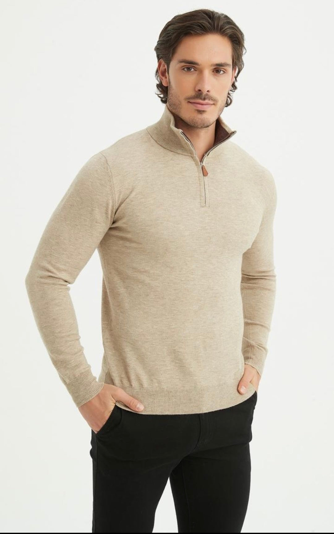 Pullover mit halbem Reißverschluss | Cosenza | Grau