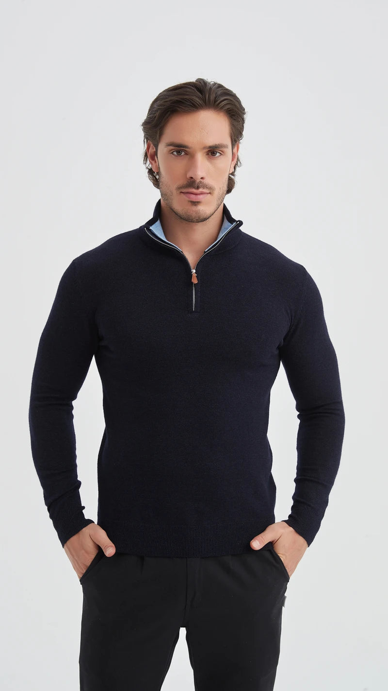 Pullover mit halbem Reißverschluss | Cosenza | Grau