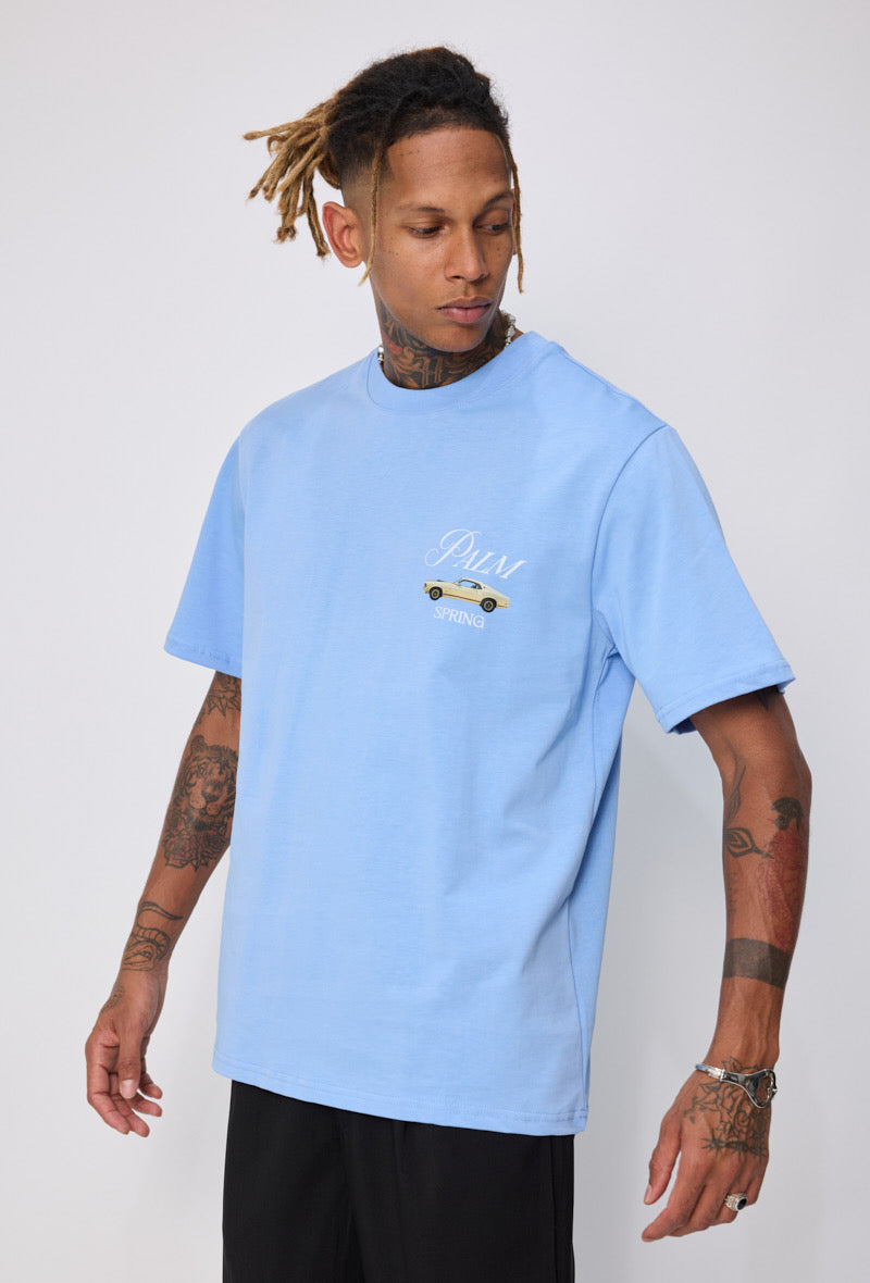 T-Shirt | Palm Springs | Hellblau