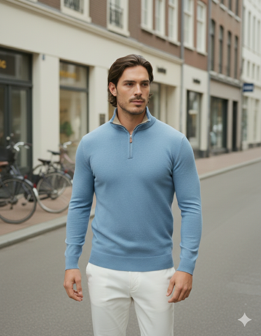 Pullover mit halbem Reißverschluss | Cosenza | Grau