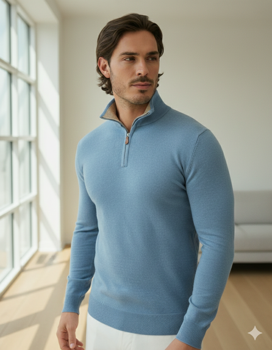 Pullover mit halbem Reißverschluss | Cosenza | Grau