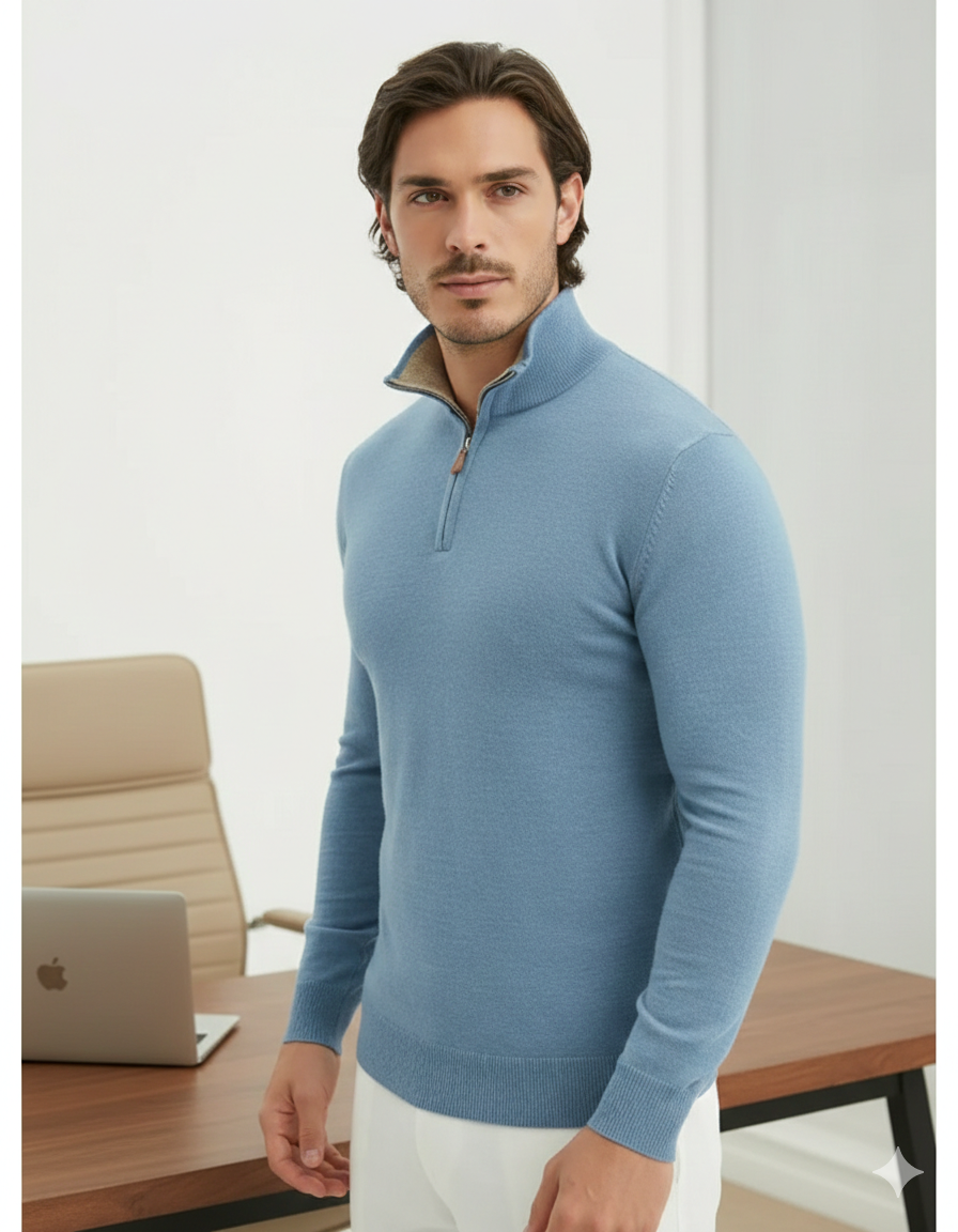 Pullover mit halbem Reißverschluss | Cosenza | Grau
