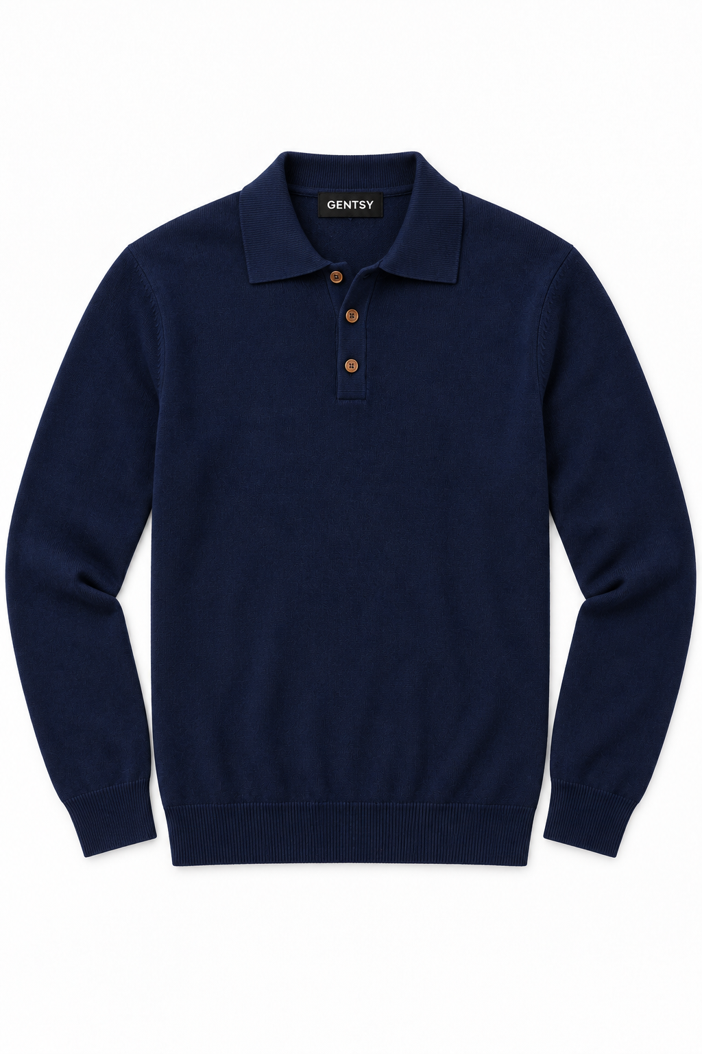 Slim fit trui met knoopjes | Sorrento | Blauw