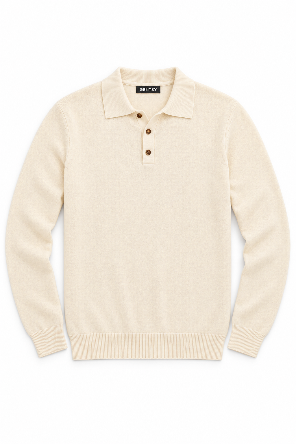 Slim fit trui met knoopjes | Sorrento | Beige