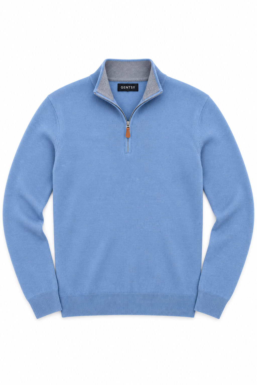 Half zip sweater | Adrien | Denim blauw