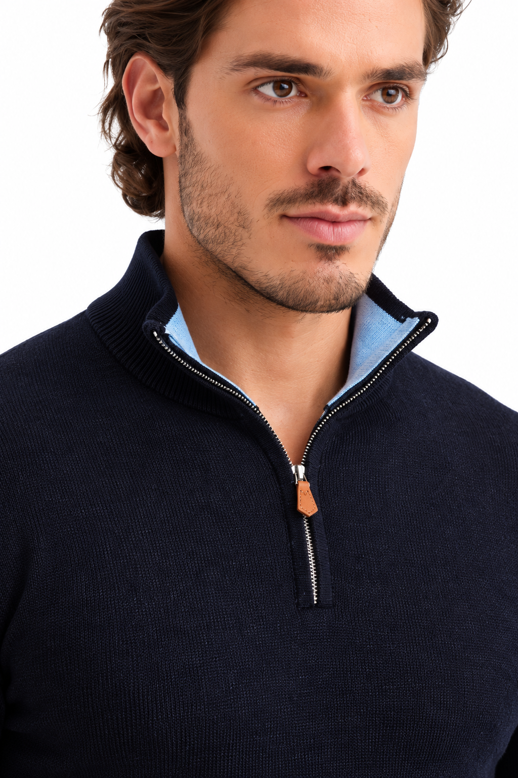 Half zip sweater | Adrien | Donkerblauw