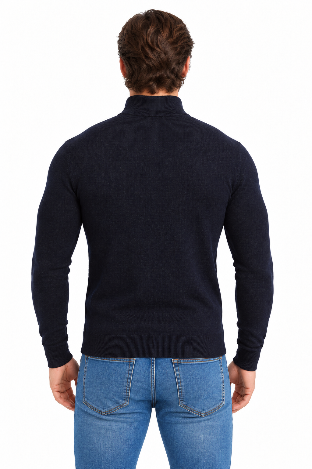 Half zip sweater | Adrien | Donkerblauw