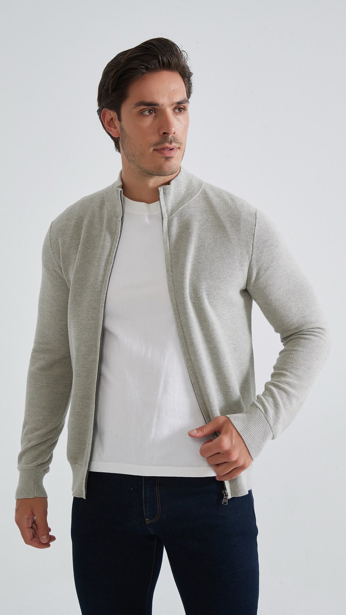 Pullover mit halbem Reißverschluss | Cosenza | Grau