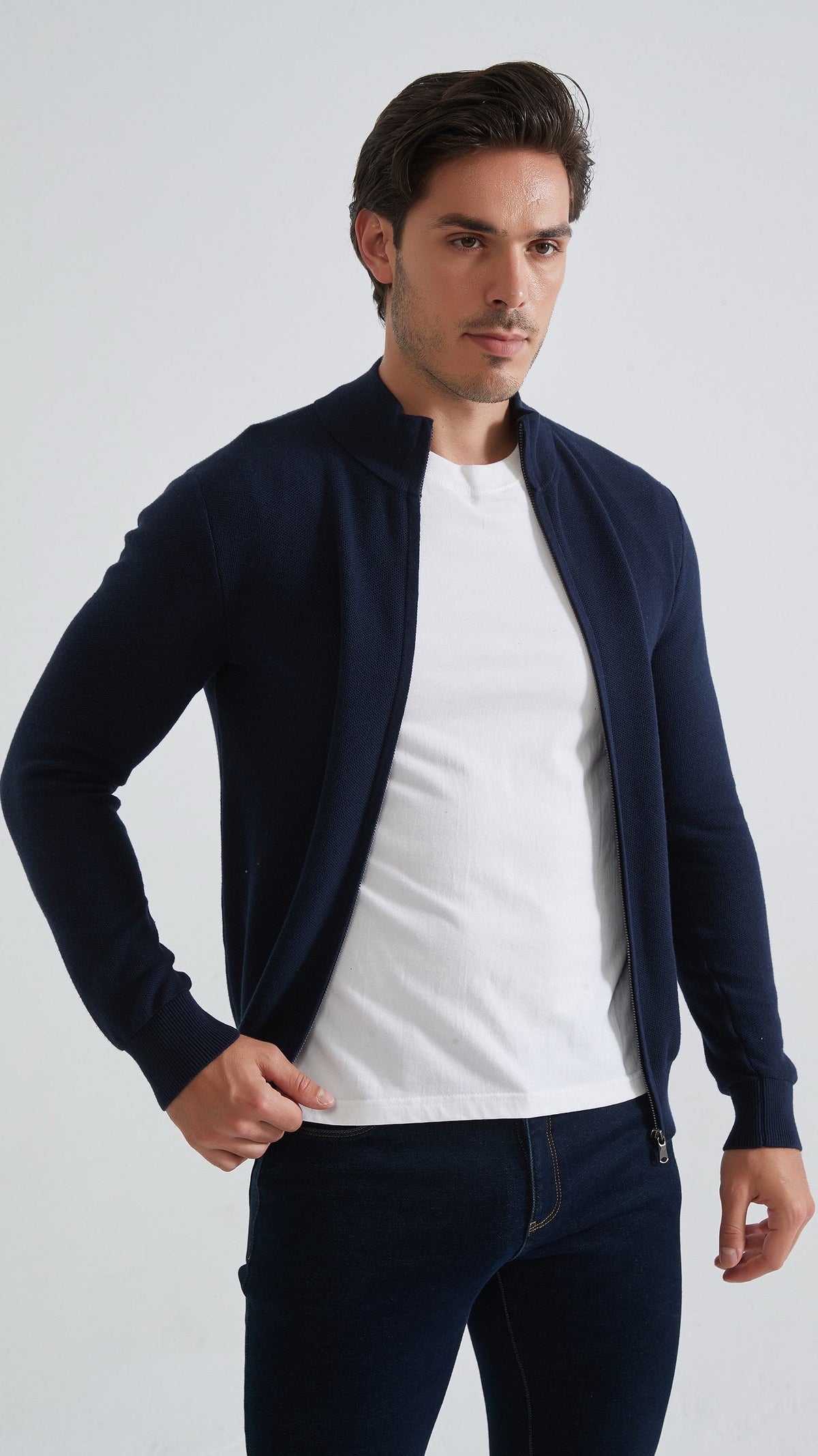 Pullover mit halbem Reißverschluss | Cosenza | Grau