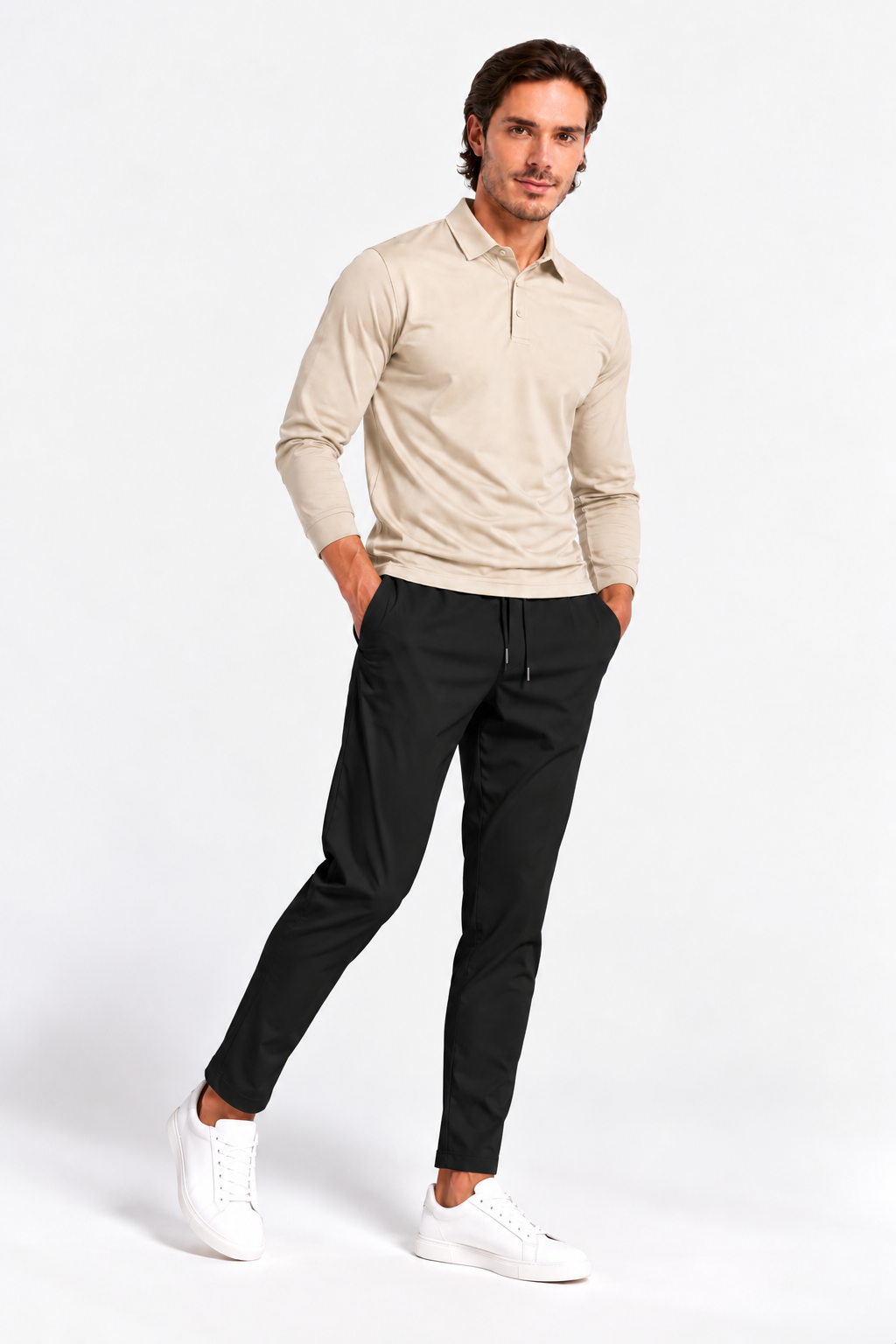 Mercerized Cotton Polo | Beige