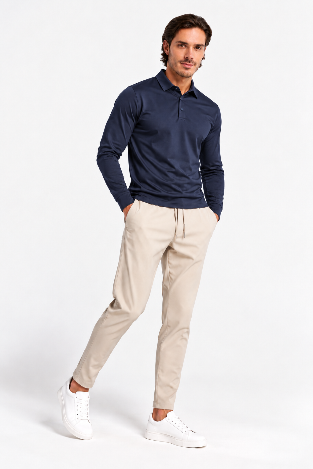 Mercerized Cotton Polo | Donkerblauw