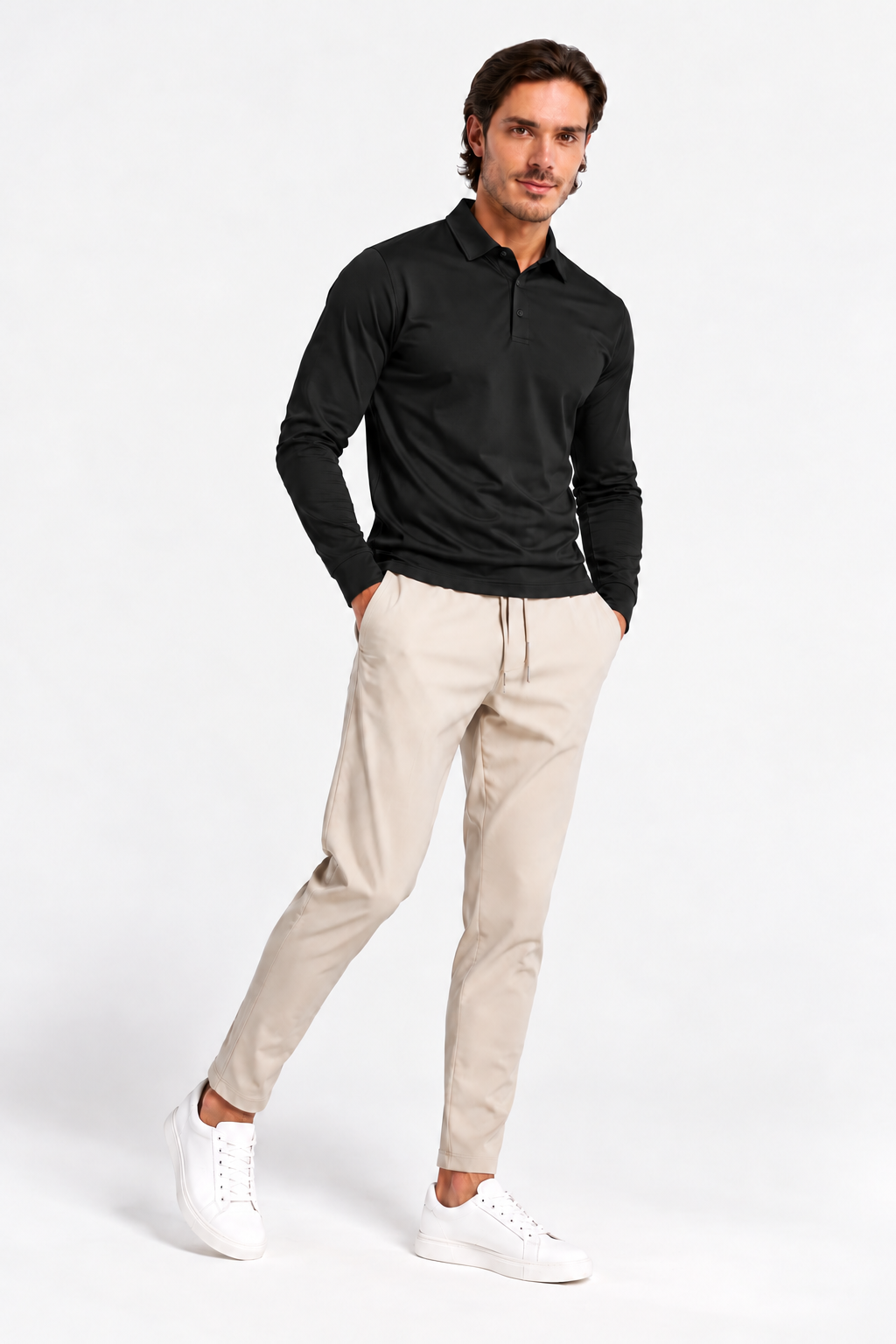 Mercerized Cotton Polo | Zwart