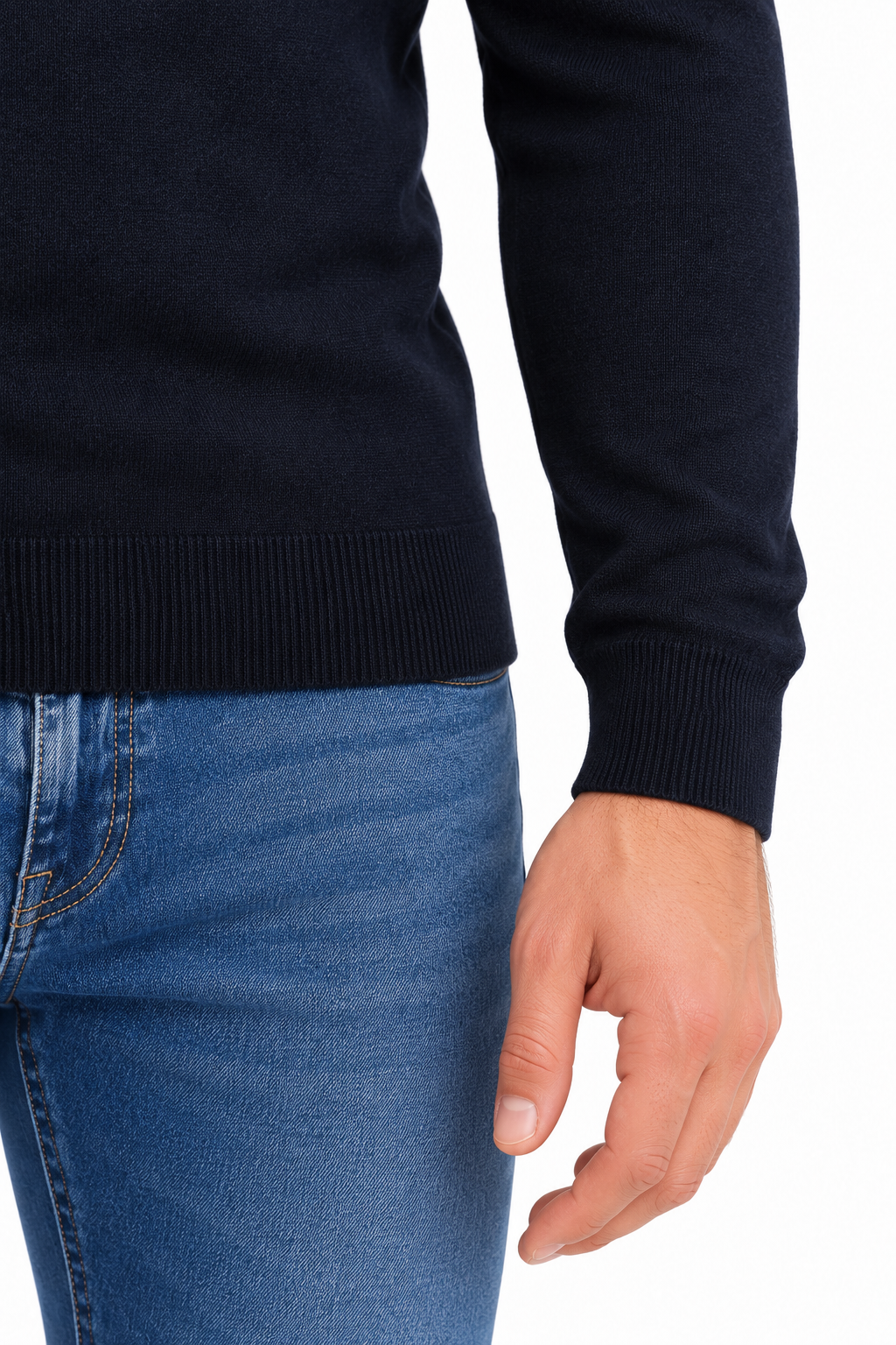 Slimfit crewneck | Valerio | Donkerblauw