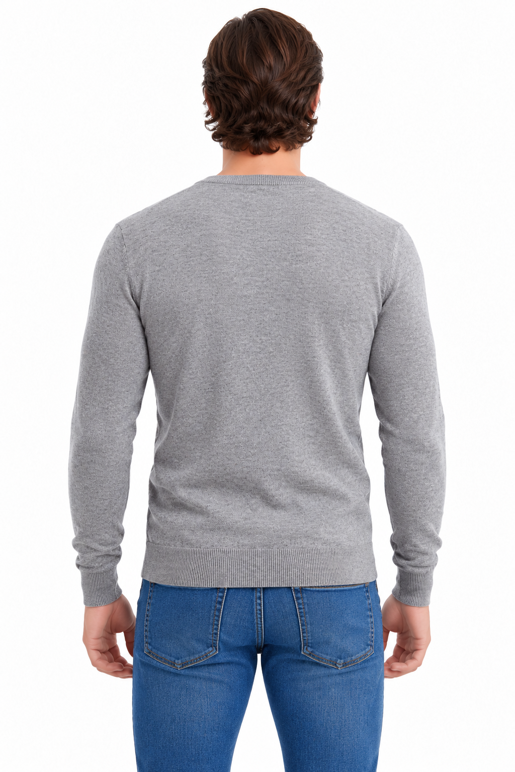 Slimfit crewneck | Valerio | Grijs