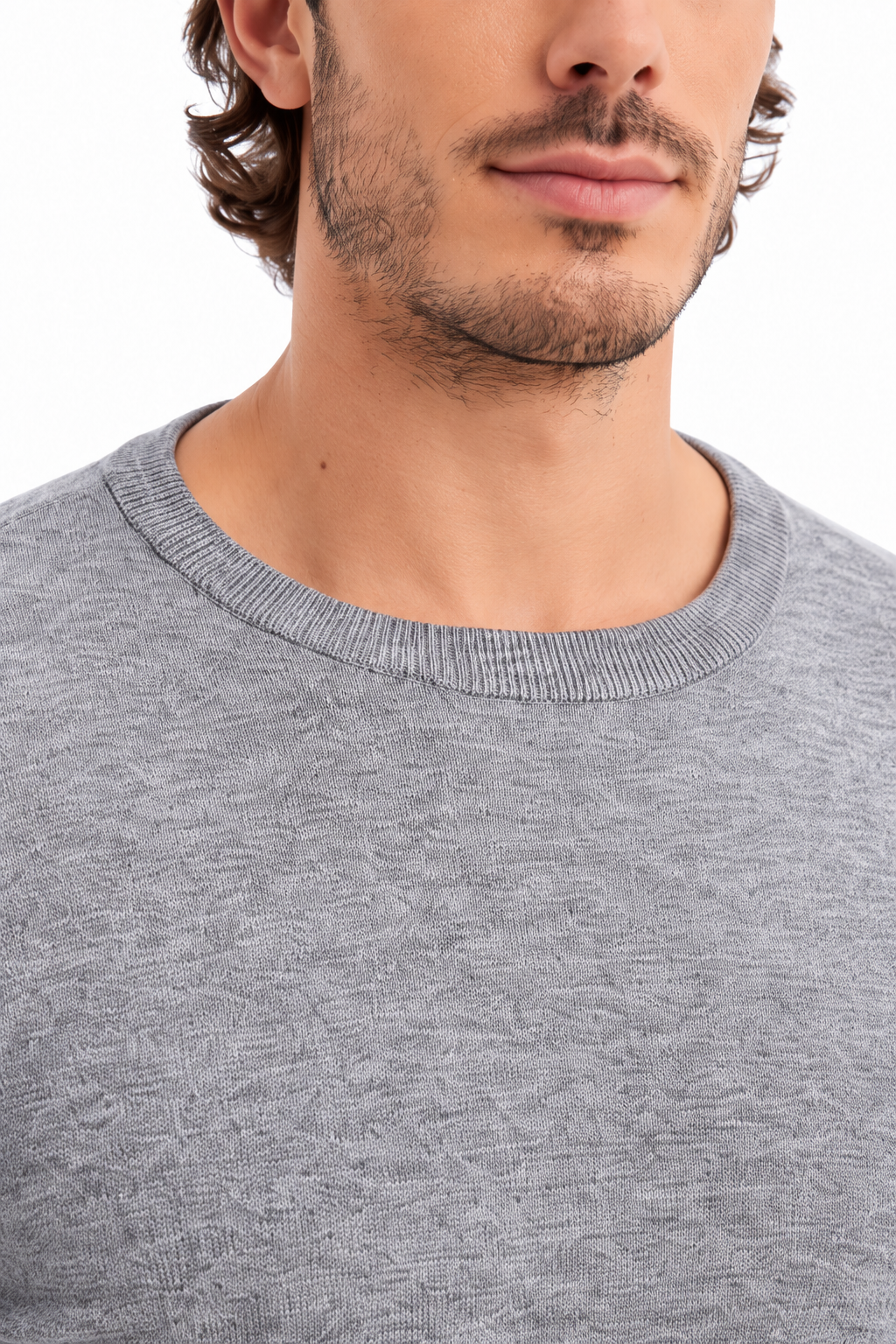 Slimfit crewneck | Valerio | Grijs