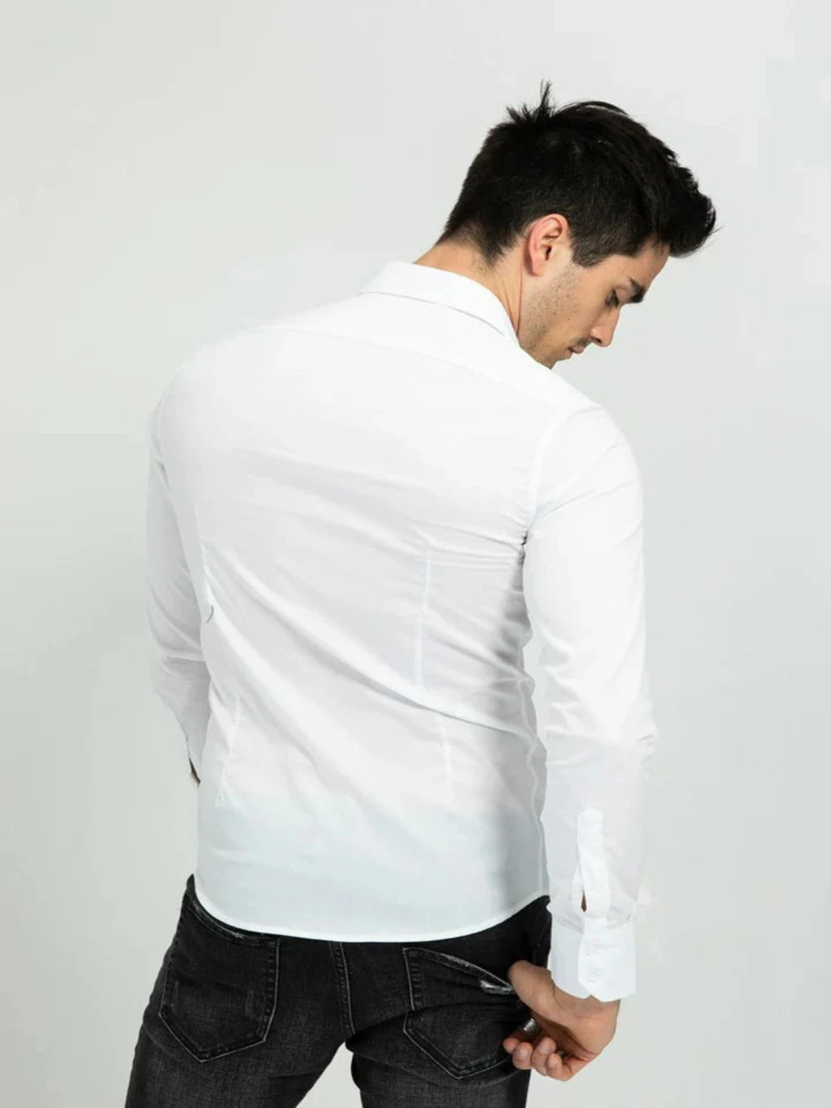 Slim-Fit-Hemd mit langen Ärmeln | Novara | Weiß