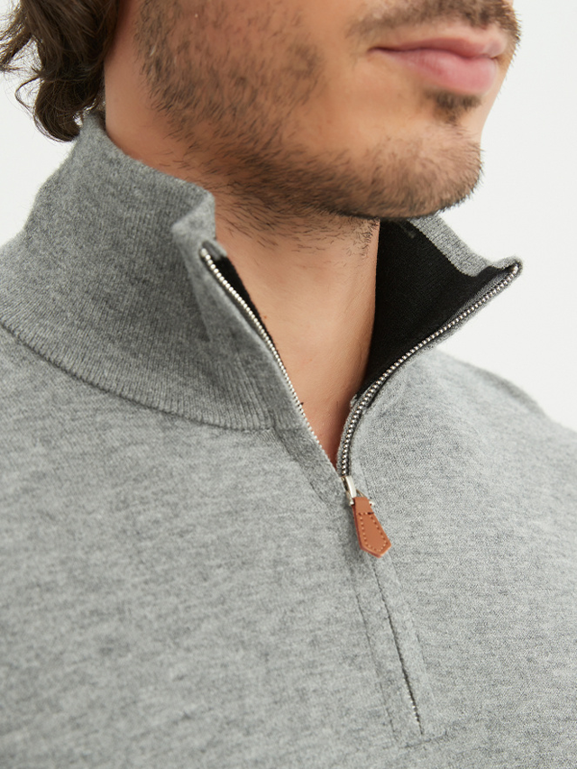 Pullover mit halbem Reißverschluss | Cosenza | Grau