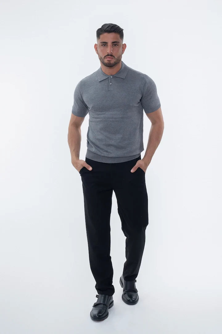 Slim-Fit-Poloshirt | Como | Grau
