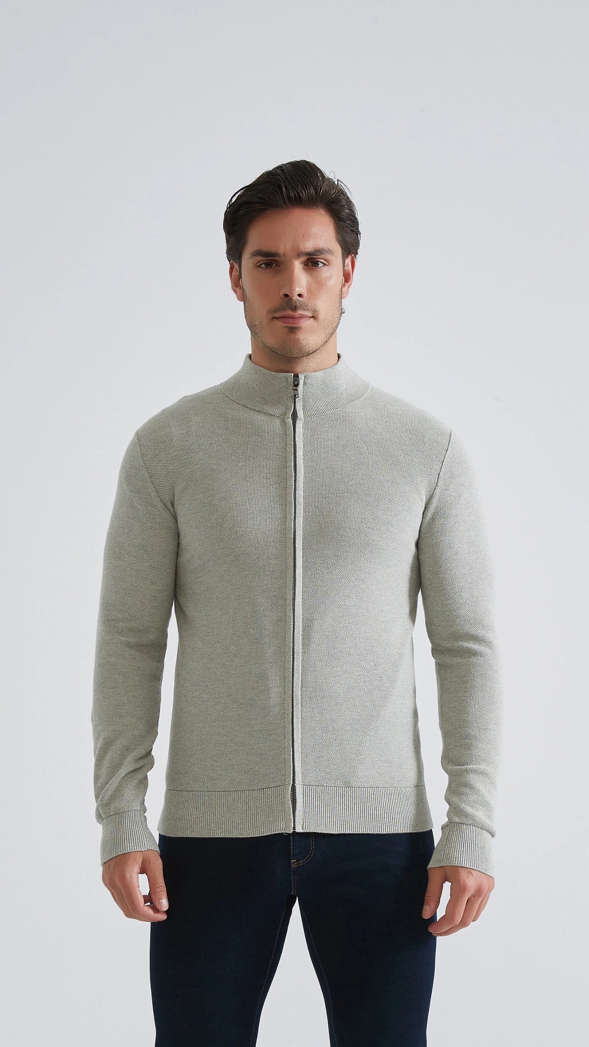 Pullover mit halbem Reißverschluss | Cosenza | Grau