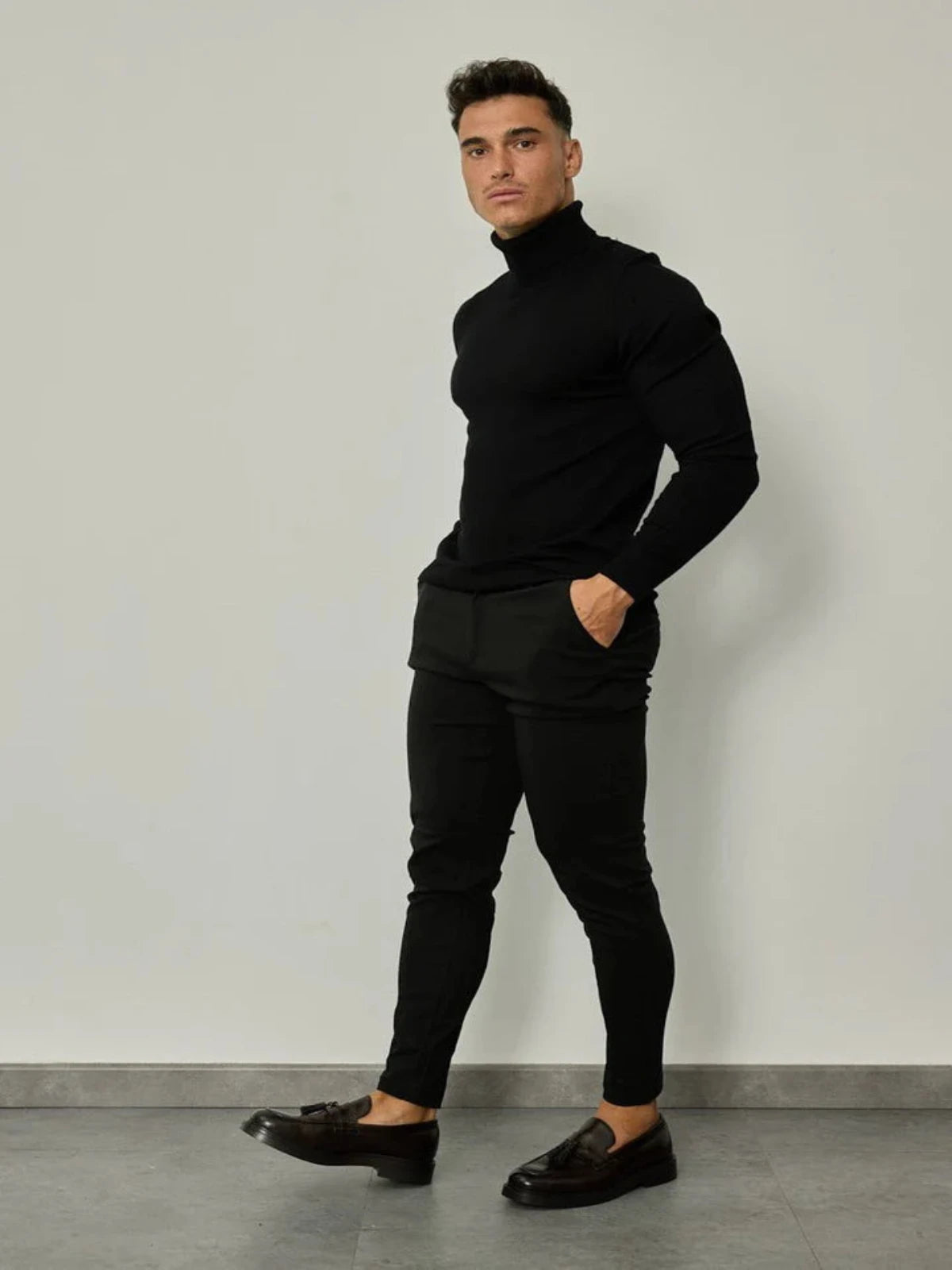 Slim Fit Chino broek | Taranto | Zwart