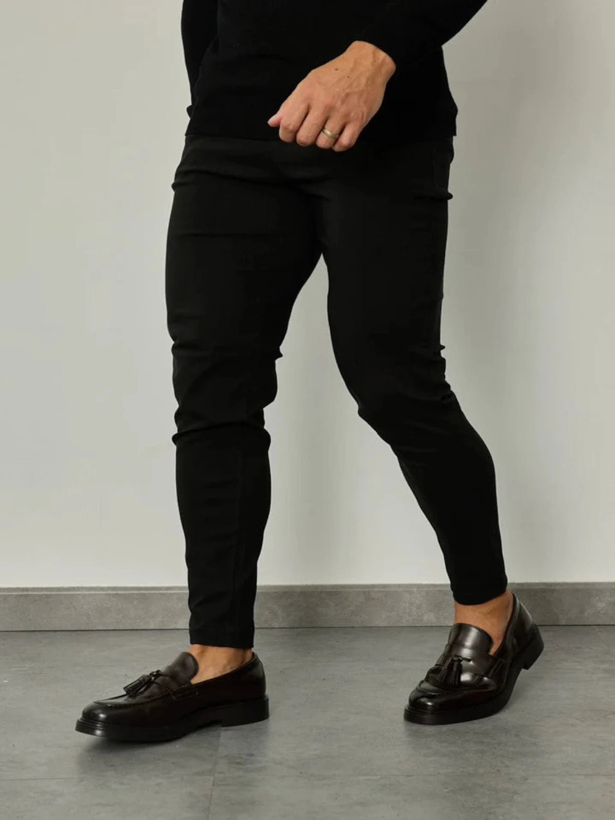 Slim Fit Chino broek | Taranto | Zwart