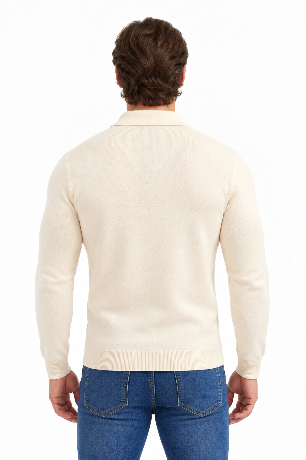 Slim fit trui met knoopjes | Sorrento | Beige